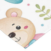 Teddibeer en bloemen tafelkleed (Gekanteld)