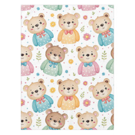 Teddibeer en bloemen tafelkleed