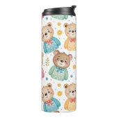 Teddibeer en bloemen thermosbeker (Gedraaid links)