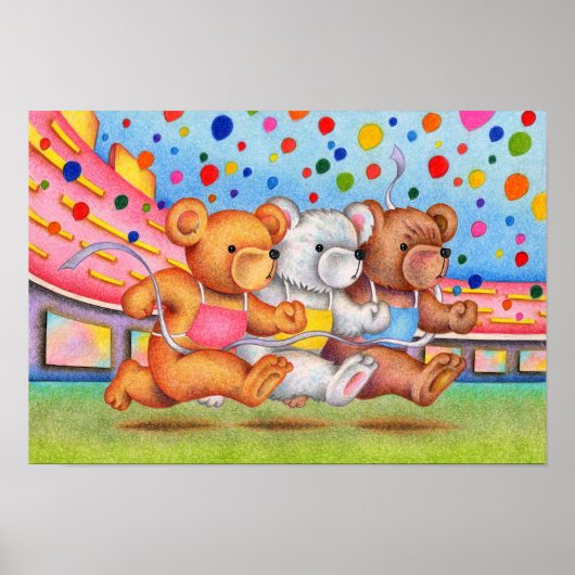 Teddibeer finishlijn. poster (Voorkant)