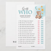 Teddibeer Gokspel Baby Shower Spel (Voorkant / Achterkant)