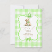 Teddibeer Groen Gingham Schattig Bedankt (Voorkant)