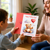 Teddibeer Hart Moederdag Feestdagenkaart