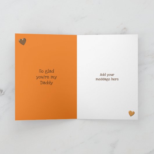 Teddibeer houdt van jou pappa oranje en bruin kaart (Binnen)