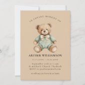 Teddibeer "In Loving Memory" Herdenking van het ve Kaart (Voorkant)
