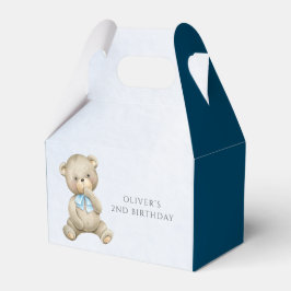 Teddibeer jongen verjaardag elke leeftijd bedankdoosjes