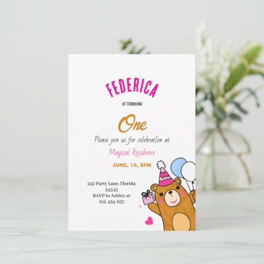 Teddibeer Kaart (Staand voorkant)