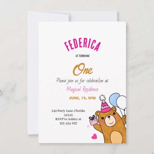 Teddibeer Kaart (Voorkant)