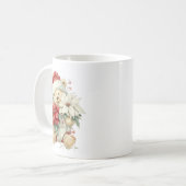 Teddibeer Kerstman met Kerstbloemen Koffiemok (Voorkant links)