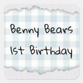 Teddibeer Kiekeboe-verjaardag Vierkante Sticker