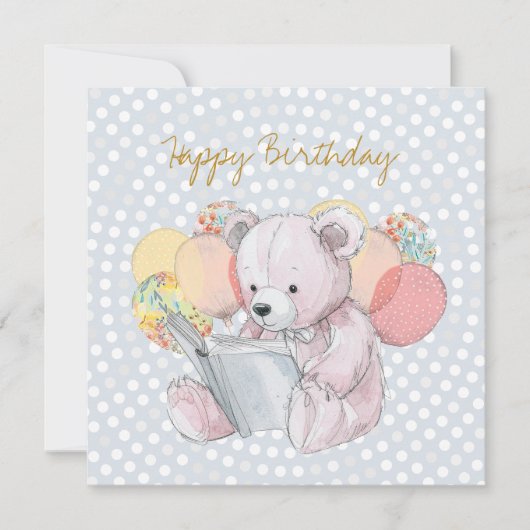 Teddibeer leest een boek Baby in Bloom (Voorkant)