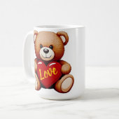 Teddibeer "Liefde" Valentijnsdag Keramische Mok (Voorkant links)