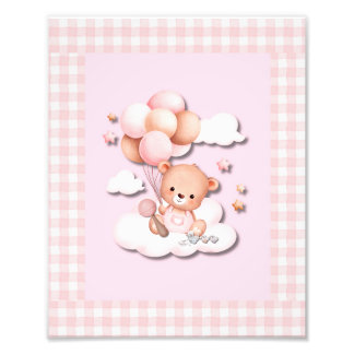 Teddibeer met ballonnen foto afdruk