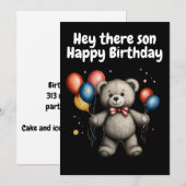 Teddibeer met ballonnen  kaart (Voorkant / Achterkant)