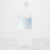 Teddibeer met Blauwe Ballonnen Waterfles Etiket (Achterkant)