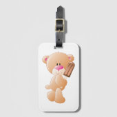 Teddibeer met Chocolade Ijslolly Bagagelabel (Voorkant (verticaal))
