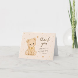 Teddibeer met Gele Strik Baby Shower Bedankt