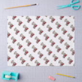 Teddibeer met hartcadeau en polka stip doos tissuepapier (Craft)