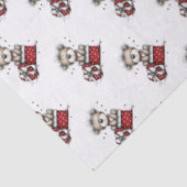 Teddibeer met hartcadeau en polka stip doos tissuepapier (Detail)
