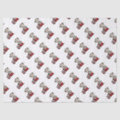 Teddibeer met hartcadeau en polka stip doos tissuepapier (Voorkant)