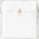 Teddibeer met naam Valentijnsdag Ronde Sticker (Tas)