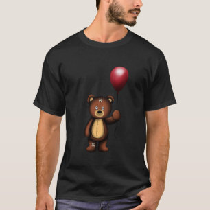 Teddibeer met rode ballonprintontwerp Cute Stuff T-shirt