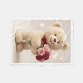 Teddibeer met rozen deken (Voorkant (Horizontaal))
