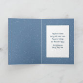 Teddibeer met Sneeuwman voor Kerstmis Feestdagen Kaart (Binnen)