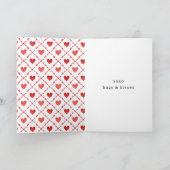 Teddibeer met strik Valentijnsdag Kaart (Binnen)
