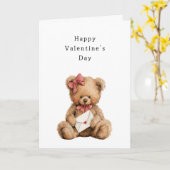 Teddibeer met strik Valentijnsdag Kaart (Gele Bloem)