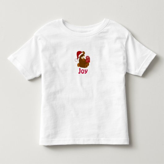 Teddibeer met vakantiegeschenk - Vreugde Kinder Shirts (Voorkant)