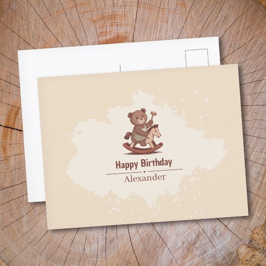 Teddibeer op een Schommelpaard Briefkaart