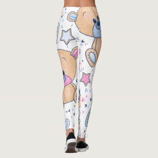 Teddibeer patroon leggings (Achterkant)