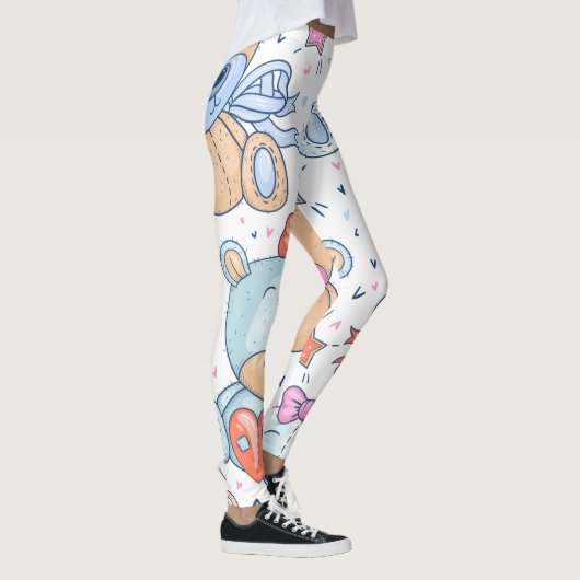 Teddibeer patroon leggings (Rechts)