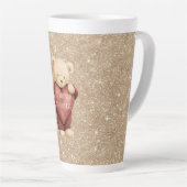 Teddibeer Rode Hart Gouden Glitters Latte Mok (Rechterhoek)