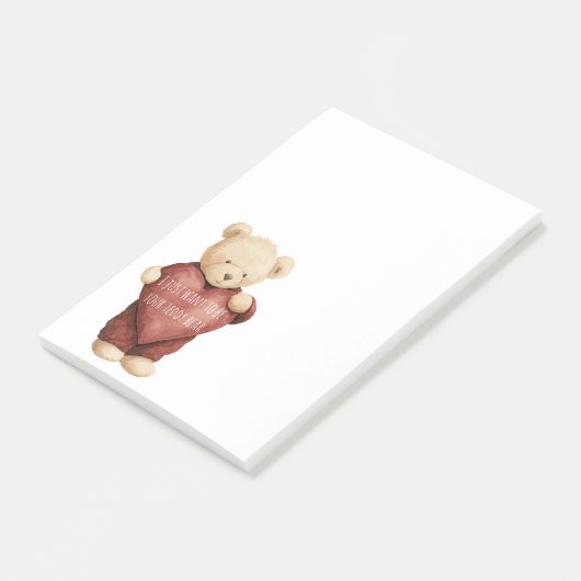 Teddibeer Rode Hart Post-it® Notes (Schuin)
