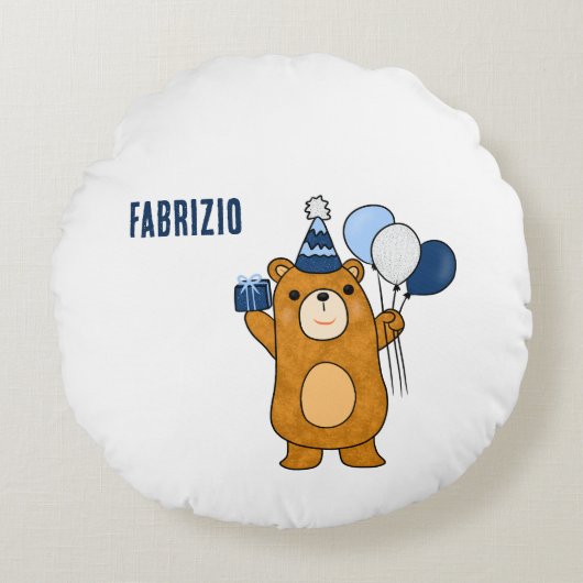 Teddibeer Rond Kussen (Voorkant)