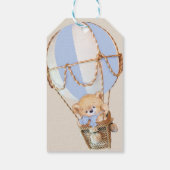 Teddibeer Rustic Blauw Baby Shower Bedankt Cadeaulabel (Achterkant)