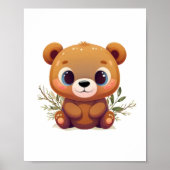 Teddibeer Schattig Witte Fantasievolle Bosdier 🧸 Poster (Voorkant)