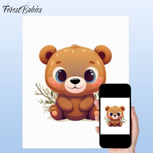 Teddibeer Schattig Witte Fantasievolle Bosdier 🧸 Poster