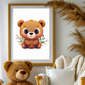 Teddibeer Schattig Witte Fantasievolle Bosdier 🧸 Poster