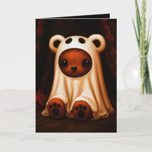 Teddibeer spook Halloween kostuum illustratie Kaart