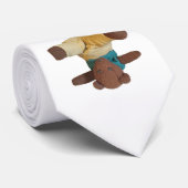Teddibeer staand op zijn hoofd stropdas (Opgerold)