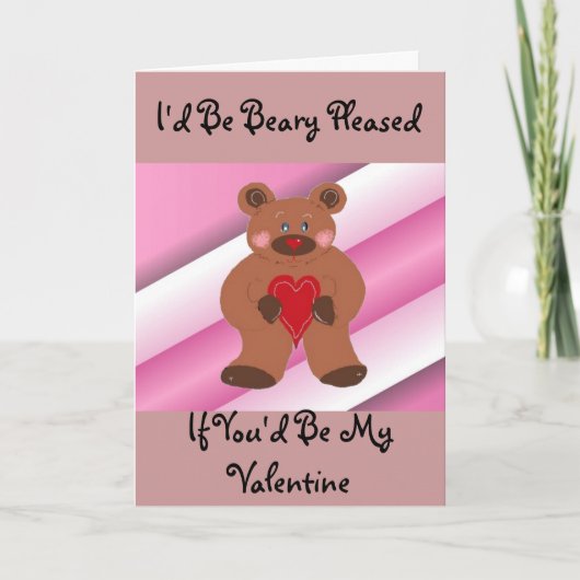 Teddibeer Valentijn Feestdagen Kaart (Voorkant)