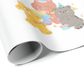 Teddibeer verjaardagsfeestje cadeaupapier (Rol Hoek)