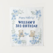 Teddibeer Verjaardagsfeestje Wandkleed (Voorkant)