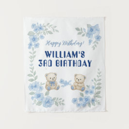 Teddibeer Verjaardagsfeestje Wandkleed