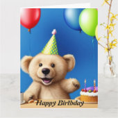 Teddibeer  Verjaardagskaart Kaart (Gele Bloem)