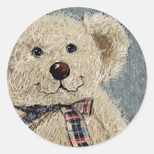 Teddie Beer Ronde Sticker (Voorkant)