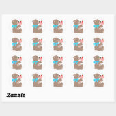 Teddie ijs-trans ronde sticker (Vel)